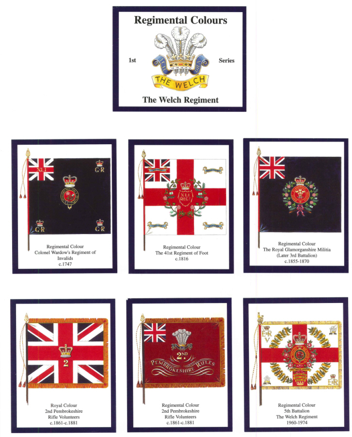 The Welch Regiment - 'Regimental Colours' Trade Card Set by David Hunter